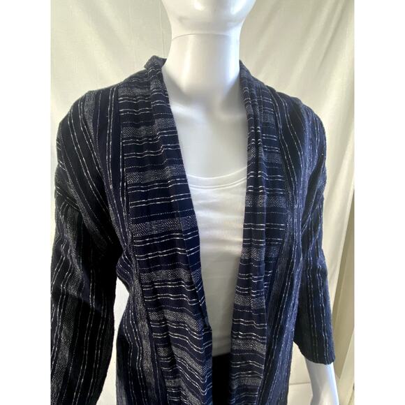 BCBG Max Azaria Navy Cream Kimono Style Jacket Size XS/Small - Picture 7 of 14